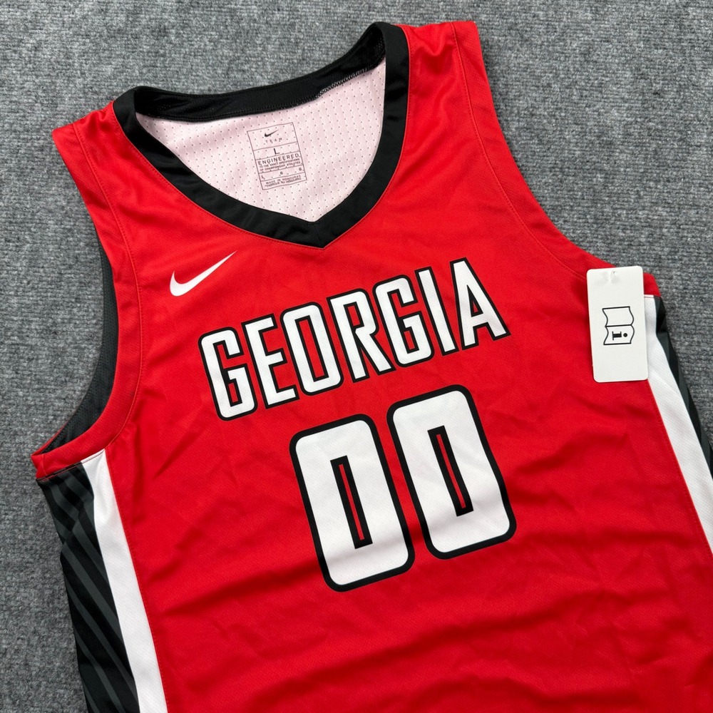 Nike Georgia Bulldogs Basketball Jersey Large Red NCAA 00 NWT Men's CQ4299 657